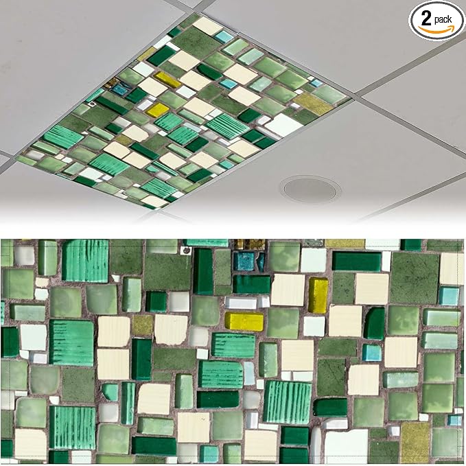 2 Pack Fluorescent Light Covers 4 X 2 Feet Abstract GlassMagnetic Light Cover by Unknown