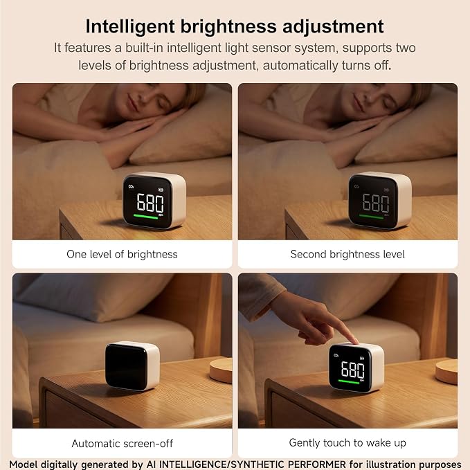 ATuMan CO2 Detector, Indoor Air Quality Monitor, NDIR Sensor | Temperature & - Image 5