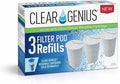 Replacement Water Filter Pods for Clear Genius Reusable Cartridges, Compatible by ClearGenius