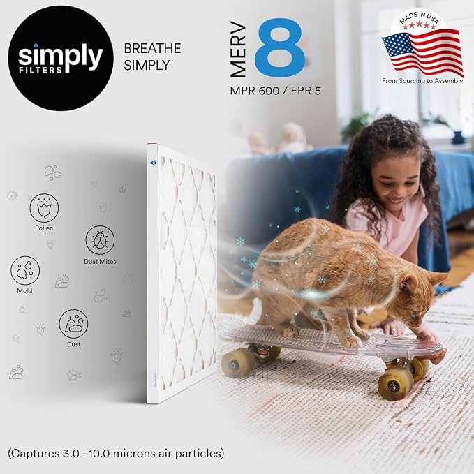 Simply 14x14x1 Air Filter, Merv 8, MPR 600, 12 Pack, Furnace Air Filter - Image 10