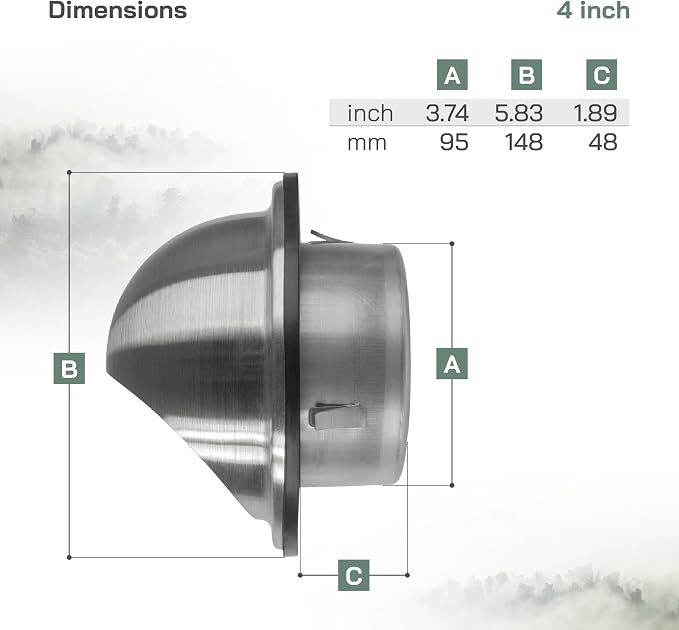 Vent Systems 4 Inch Stainless Steel Round Dryer Vent Cover - Image 6