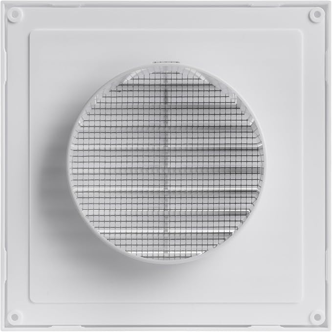 4 Inch Fit - White Plastic Vent Cover - Exhaust Dryer Vent Cover - Built-in - Image 9