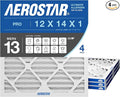 Aerostar 12x14x1 MERV 13 High Efficiency Pleated Air Filter, Electrostatic AC by AirFiltersDelivered