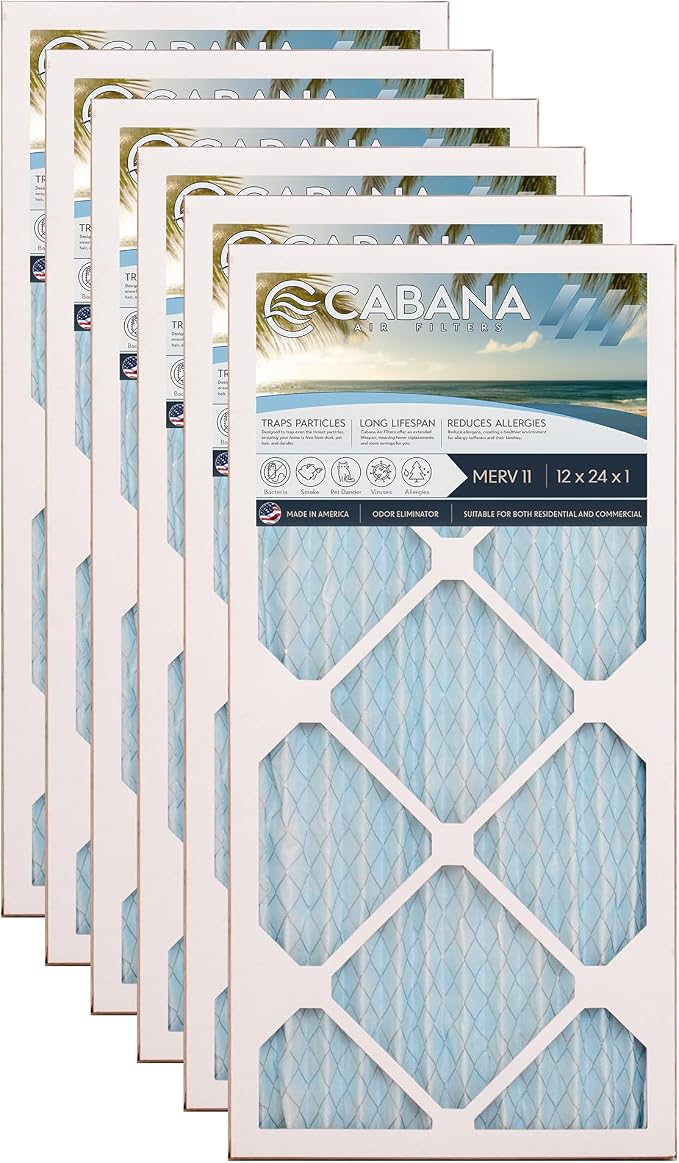 Cabana Air Filters 6 Pack HVAC Furnace Air Filters, MERV 11 by CabanaAirFilters