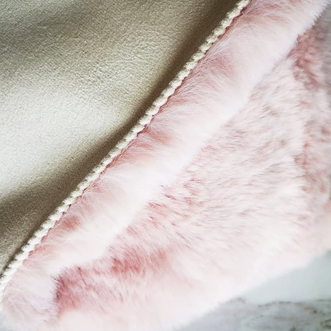 Ghouse Faux Rabbit Fur Round Rug 6ft Pink Round Rugs for Bedroom Decor Fluffy Area Rugs for Living Room, no-Shedding Carpet Sheepskin Washable Rug Rome Decor