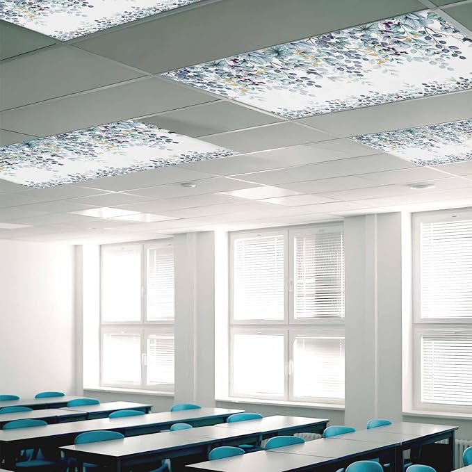 2 Pack Fluorescent Light Cover for Classroom Ceiling Light, Turquoise - Image 2