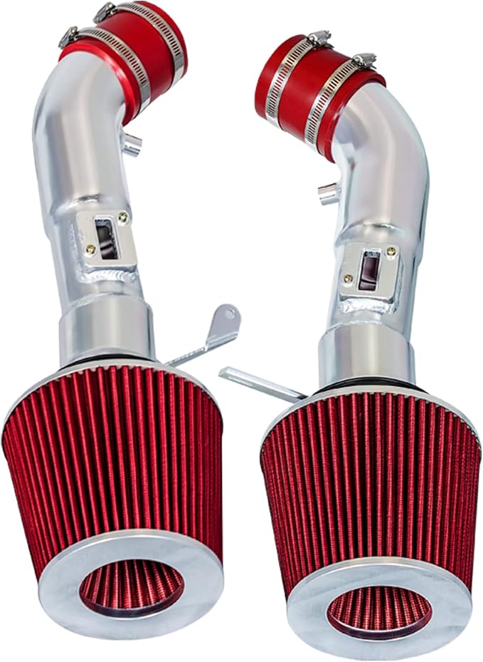 Cold Air Intake System with Heat Shield Kit + Filter Combo RED Compatible by RtunesRacing