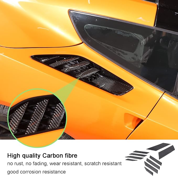 Real Carbon Fiber Car Fender Air Vent Trim Sticker - Image 5
