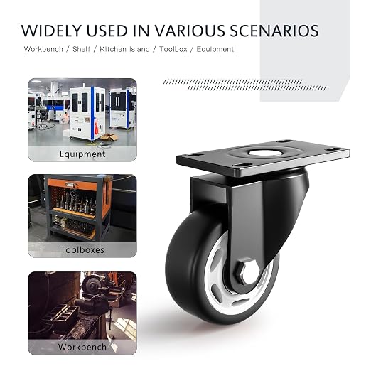 3 Inch Heavy Duty Caster Wheels, Industrial Casters Set of 4 Load 1200lbs - Image 7