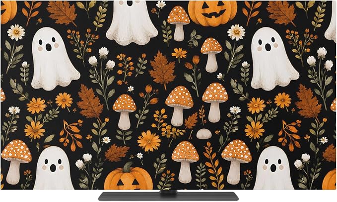 Halloween Cute Ghosts Indoor TV Cover, Elastic TV Screen Protector Small - Image 2