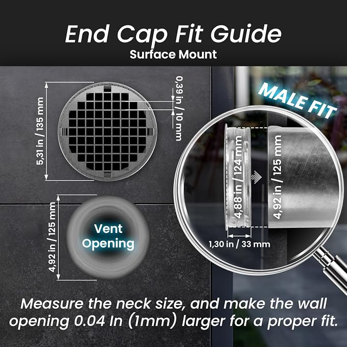 5" Inch Duct End Cap with Steel Mesh - Image 2