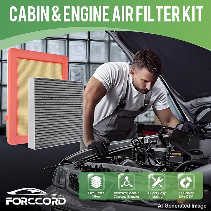 Cabin & Engine Air Filter Fit for 2016-2020 Buick Envision L4 2.0L, 2017-2020 - Image 2