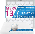 20x20x1 MERV 13 Air Filter, AC Furnace Air Filter, Reusable ABS Plastic Frame by OlitAir