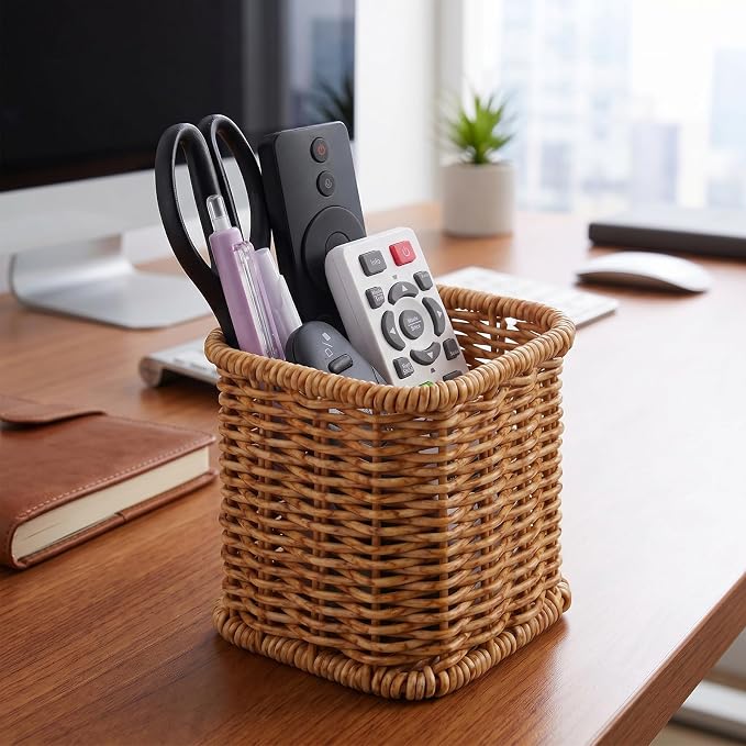 NiHome Oatmeal Square Remote Control Holder – Universal Organizer - Image 2