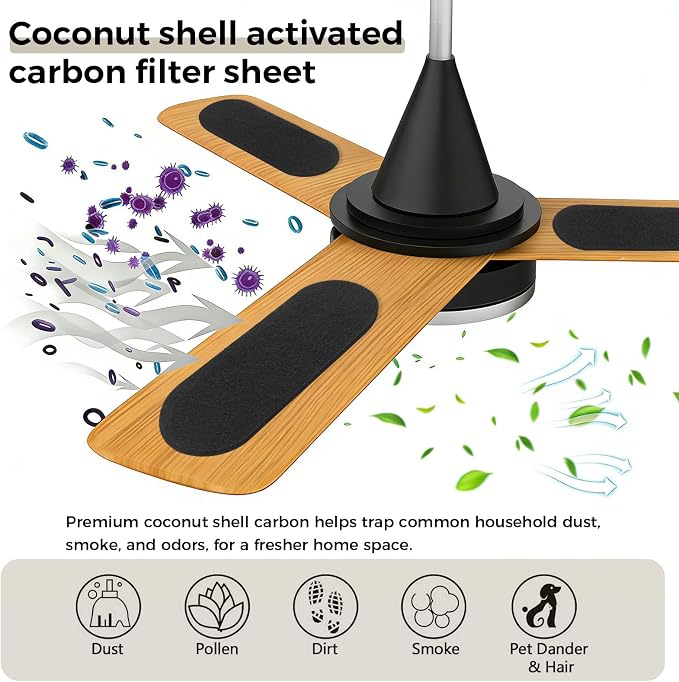 10 Pack Ceiling Fan Filters for Blades, Universal Fan Blade Air Purifier Pads - Image 4