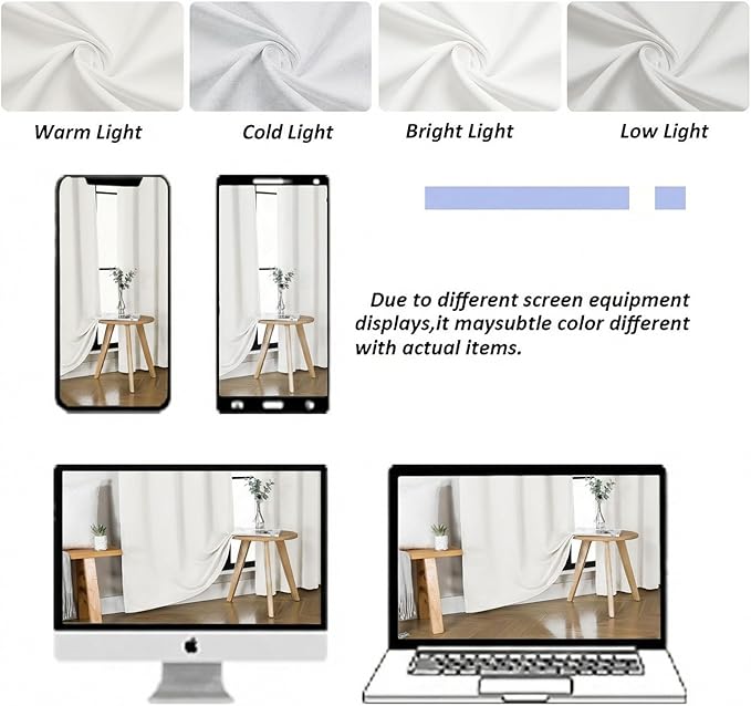 Simplebrand Ava Light Beige Short 36 Inches Light Filtering Curtain 2 Panels Set, Half Window Rod Pocket Privacy Curtain Tiers for Kitchen, Curtains for Bathroom Shades, W40 x L36 Inch, Light Beige