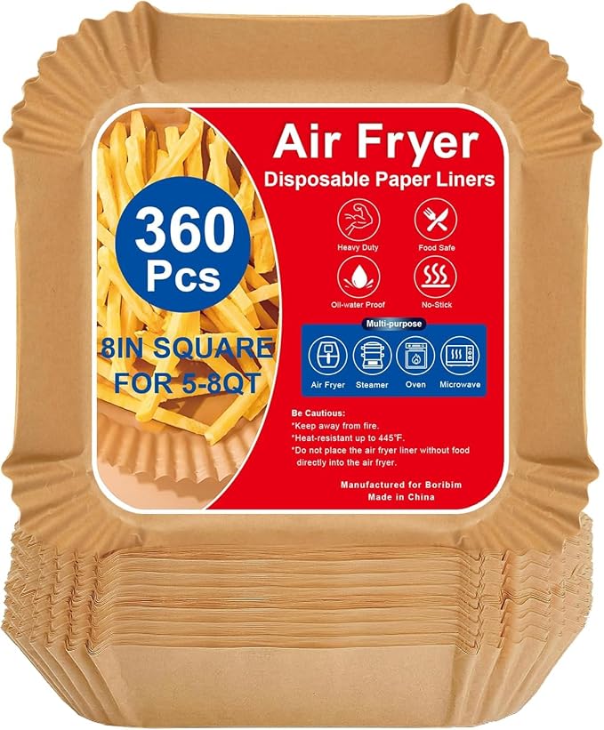 Boribim 8 Inch Air Fryer Paper Liners by Boribim