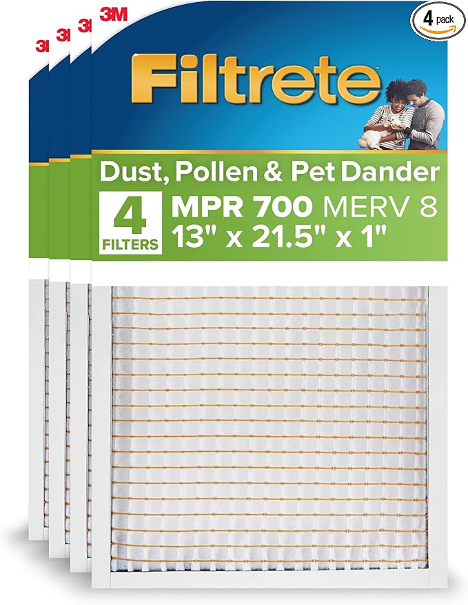 Filtrete 13x21.5x1 AC Furnace Air Filter, MPR 700, MERV 8, Tough on Pollen by Unknown