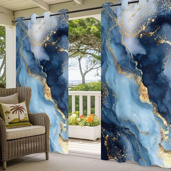 Marble Texture Outdoor Curtains - Image 5
