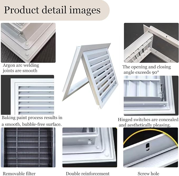 Black Modern Air Return Grille，Wxl_18 x 34 in Decorative Aluminum Air Vent Cover - Image 5