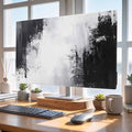 Abstract Black White Gradient Indoor TV Cover, Elastic TV Screen Protector by Unknown