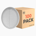 100-Pack 8" Round Air Vent Cover – White Plastic Soffit Air Vent Deflector by HVACOV