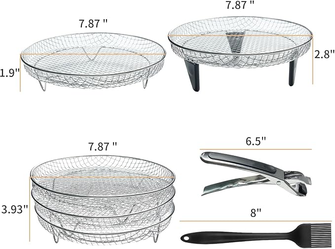 Air Fryer Racks Stainless Steel 11Pcs Air Fryer Universal Accessories, 3 Layer - Image 2
