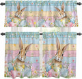 Kitchen Curtains Tiers and Valance Set of 3, Easter Light Filtering Window by Anzona