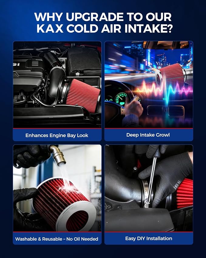 KAX 3.5 inch Cold Air Intake System Kit Compatible - Image 7