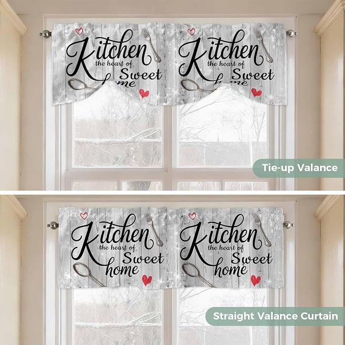 Kitchen Knife Fork Tie Up Valance Curtains - Image 5