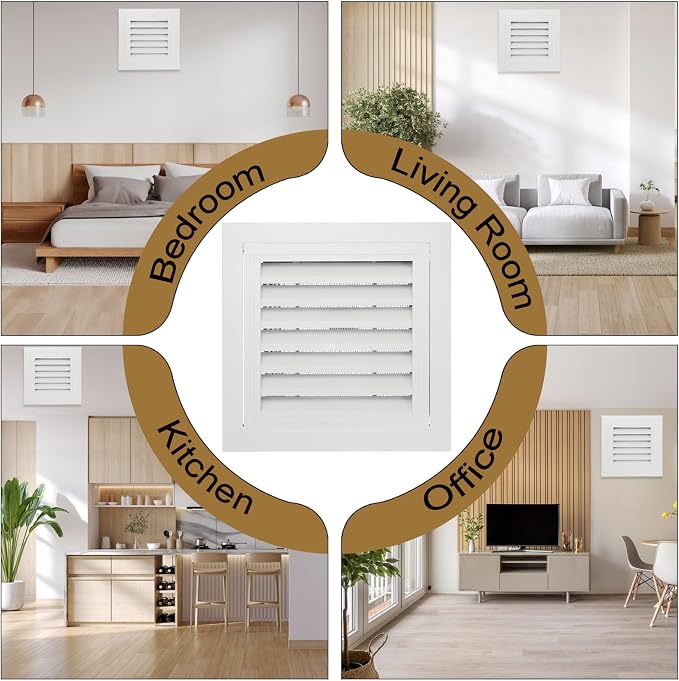 PATIKIL 12" x 12" Aluminum Return Grille, Return Air Vent Cover Linear Bar - Image 4