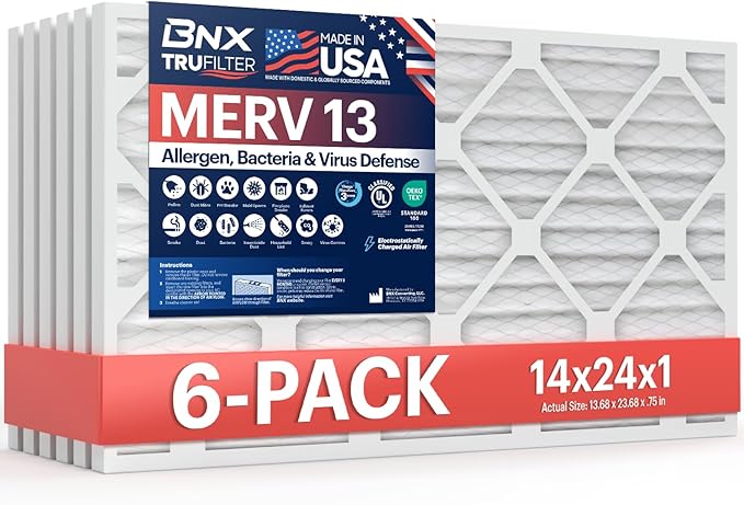BNX TruFilter 14x24x1 Air Filter MERV 13 by BNX