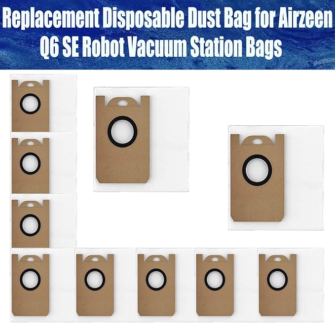 10 Pack Replacement Dust Bags for Airzeen/Honiture Q6 SE Robot Vacuum | - Image 2