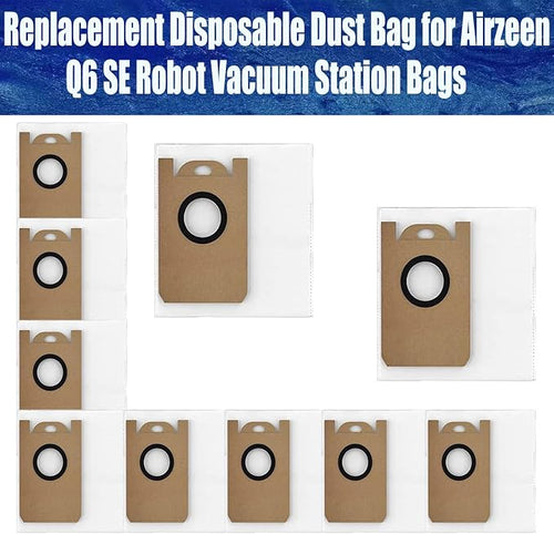 10 Pack Replacement Dust Bags for Airzeen/Honiture Q6 SE Robot Vacuum | - Image 2