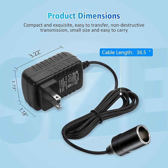 AC to DC Converter 2A 24W, Car Cigarette Lighter Adapter - Image 6