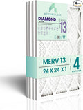 Accumulair Diamond 24x24x1 MERV 13 HVAC Air Filter | Replacement Air Filter by Accumulair