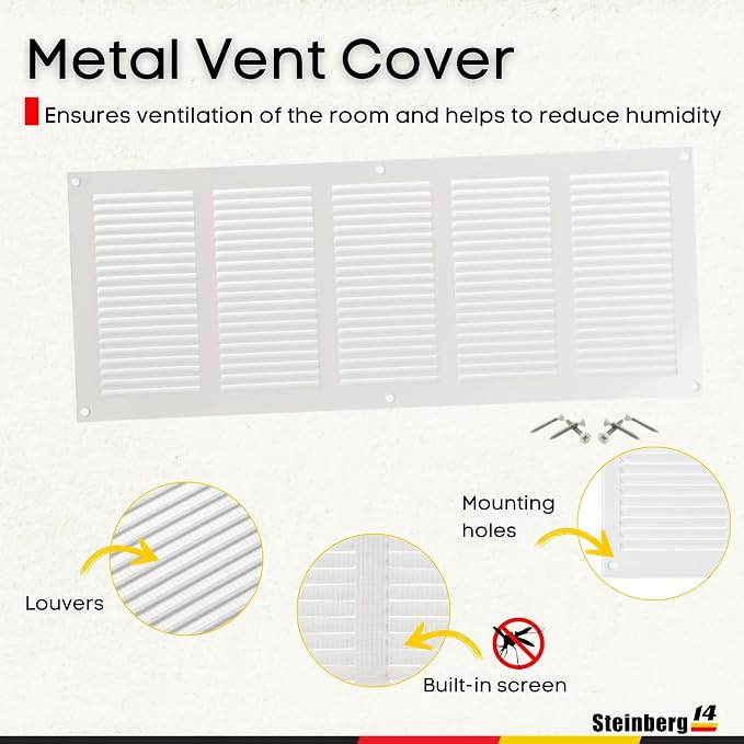 Steinberg14 White Vent Cover 18x6 - Image 2