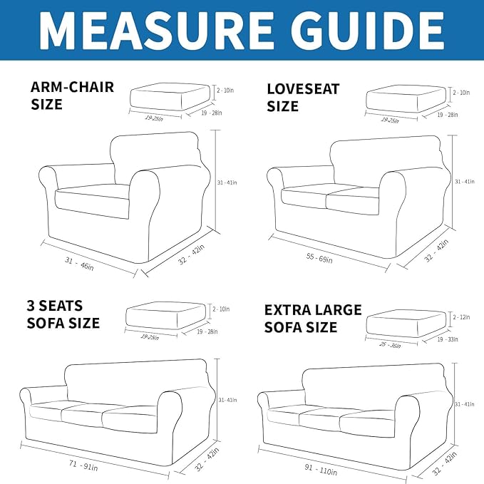 XINEAGE New 3 Pieces Couch Covers for 2 Cushion Sofa Super Stretch Loveseat Slipcover Pet Dog Universal Slip Cover Anti Slip Love Seat Furniture Protector (Peacock Blue, 55"-69")