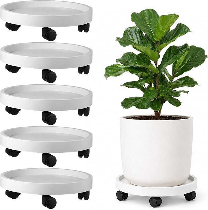 5 Pack 12 Inch Plant Caddy by Planterhoma