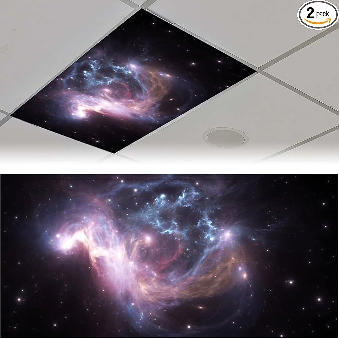 2PCS Fluorescent Light Covers for Classroom Ceiling Lights Magnetic Light Covers by Unknown