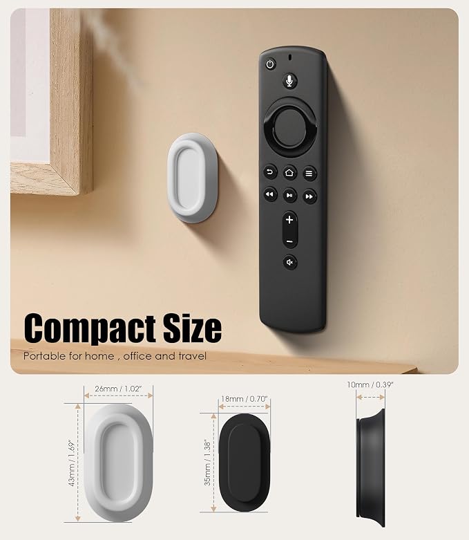 4 Pack Magnetic Remote Control Holder Wall Mount, Upgraded No Drill - Image 2