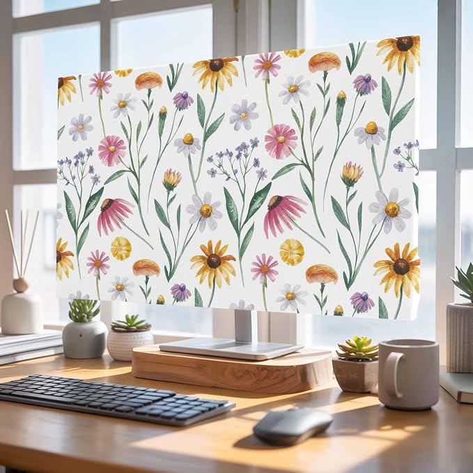 Country Chrysanthemum Floral Indoor TV Cover, Elastic TV Screen Protector - Image 4
