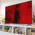 Red Black Mottled Texture Indoor TV Cover, Elastic TV Screen Protector Abstract by Unknown