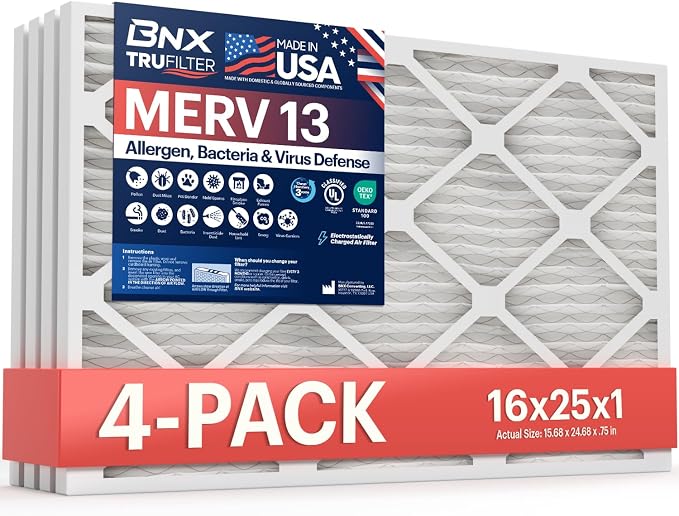 BNX TruFilter 16x25x1 Air Filter MERV 13 by BNX