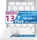 16x20x1 MERV 13 Air Filter, AC Furnace Air Filter, Reusable ABS Plastic Frame by OlitAir