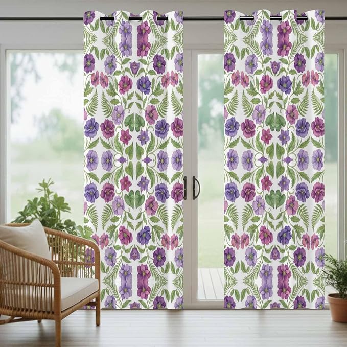 Flowers Outdoor Curtains for Patio Summer Floral Pastoral Farmhouse Plant - Image 6