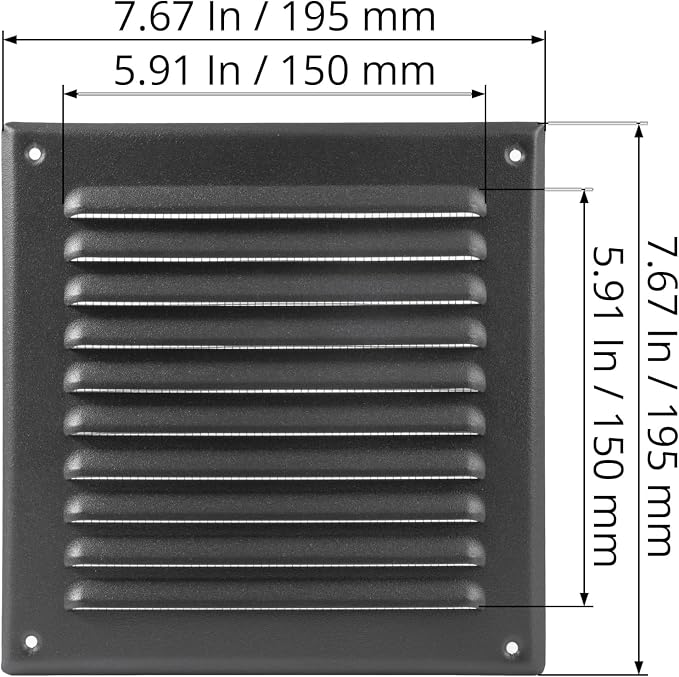 6'' x 6" Inch Square Ventilation Grille - Image 2
