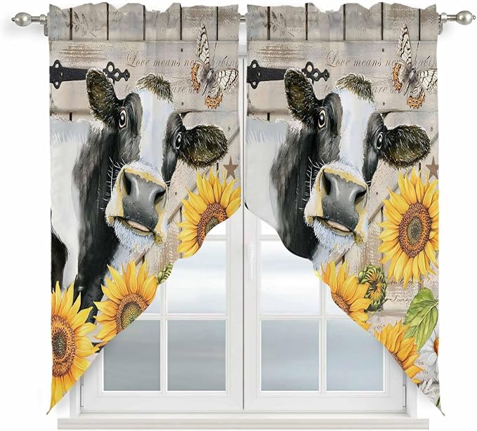 Yellow Sunflowers Swag Valances by Unknown