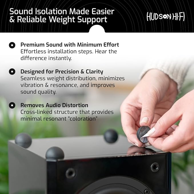 Hudson Hi-Fi 1.25" Platinum Silicone Hemisphere Bumper, Non-Skid Isolation Feet - Image 7