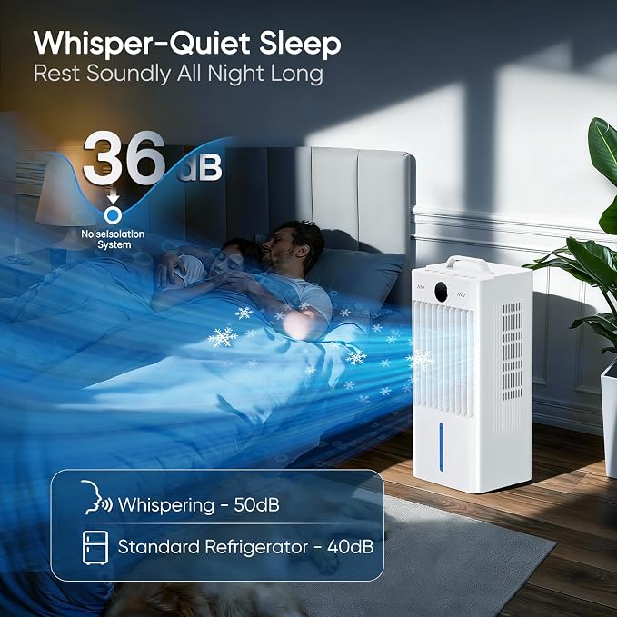 Portable Air Conditioners Fan, Windowless Evaporative Air Cooler 2 Modes & 6 - Image 4